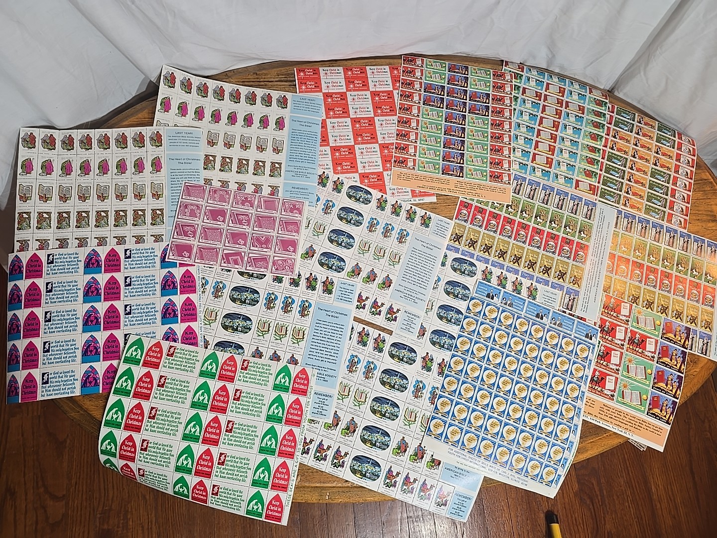 Vintage Religious SEAL STAMP Sheets lot