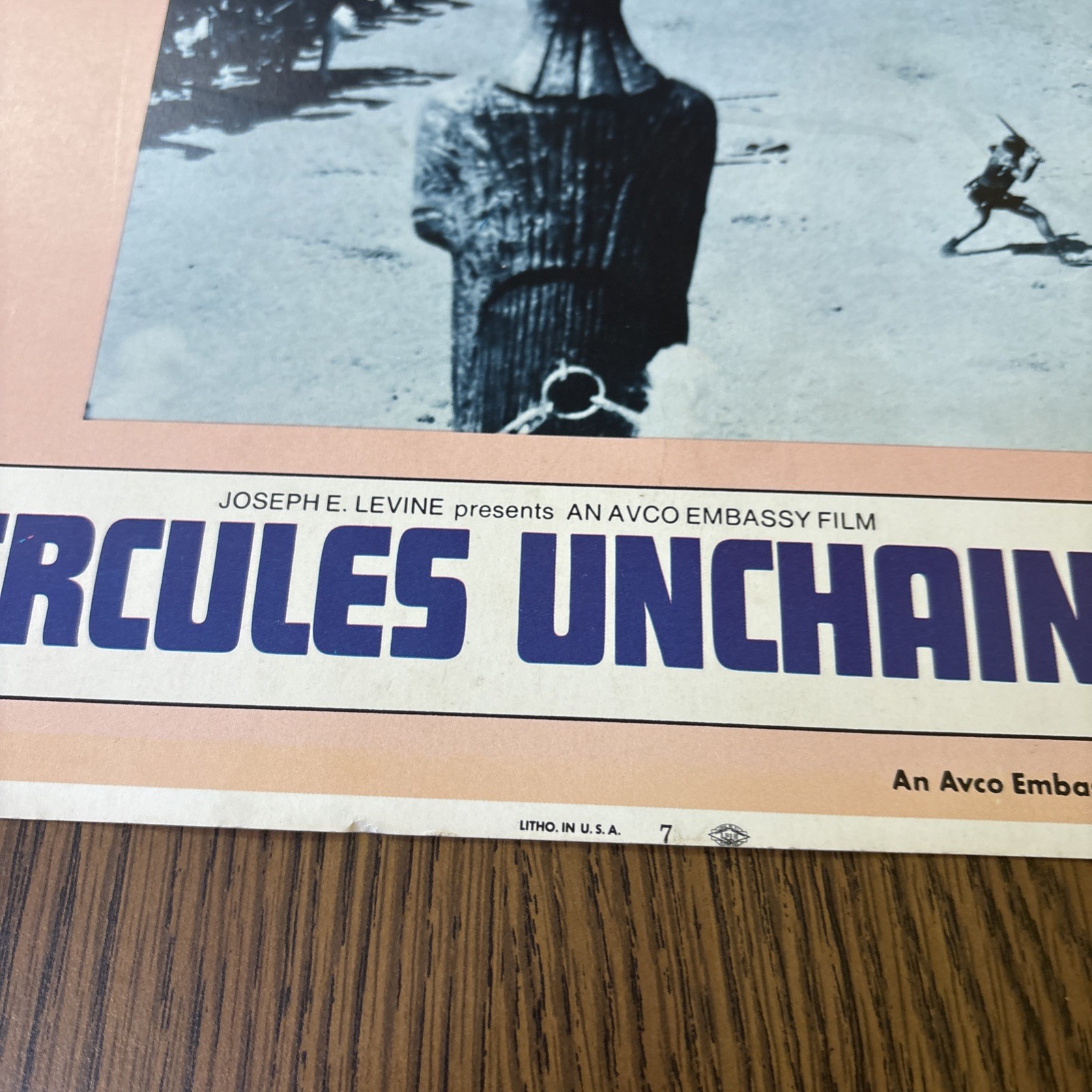 VTG 1973 Hercules Unchained Movie Lobby Card Poster Steve Reeves Joseph Levine