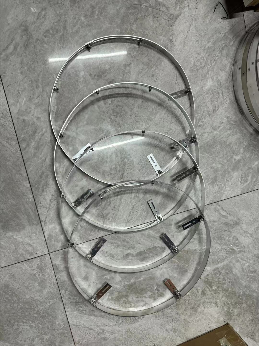 4PCS 15.5" Adjustable Aluminum Metal Rings + L Bracket for Wheel Rings lights