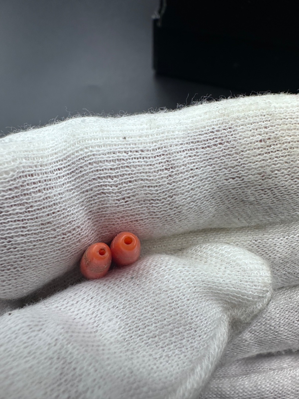 ANTIQUE UNDYED BEAD CORAL Vintage Mediterranean NATURAL Tibet momo Japan salmon