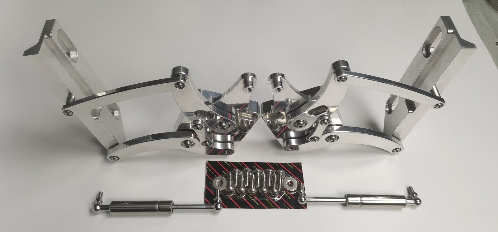 Billet Hood Hinge Kit Pair Left and Right Side For Ford Mustang 1967-1969 polish