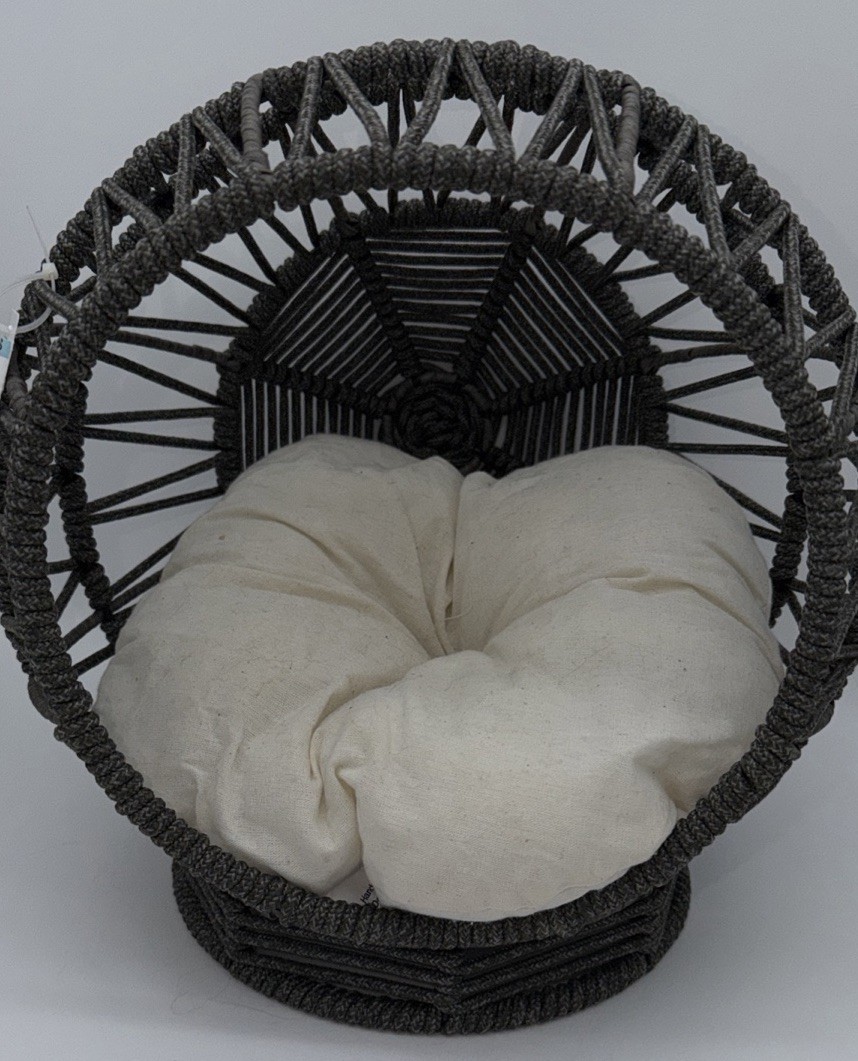 Rattan Wicker Pet Bed for Tiny Dog Or Cat Egg Chair