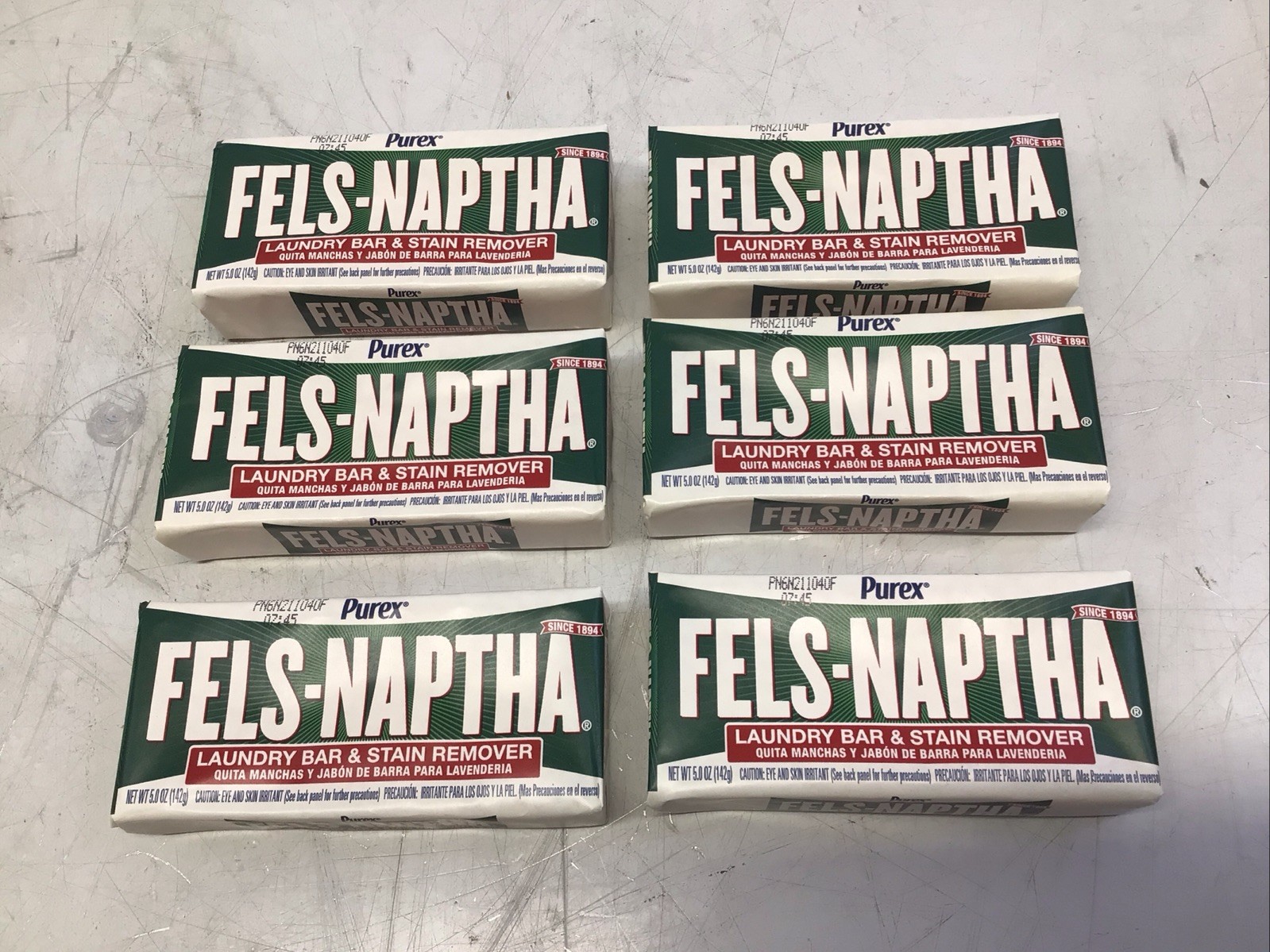 Fels-Naptha Laundry Bar Stain Remover 5 Oz Pack of 6 NO ZOUT