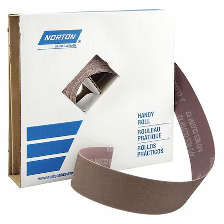 Norton Abrasives 66261058715 Utility Cloth Roll, 150 Ft L, Coarse, Brown