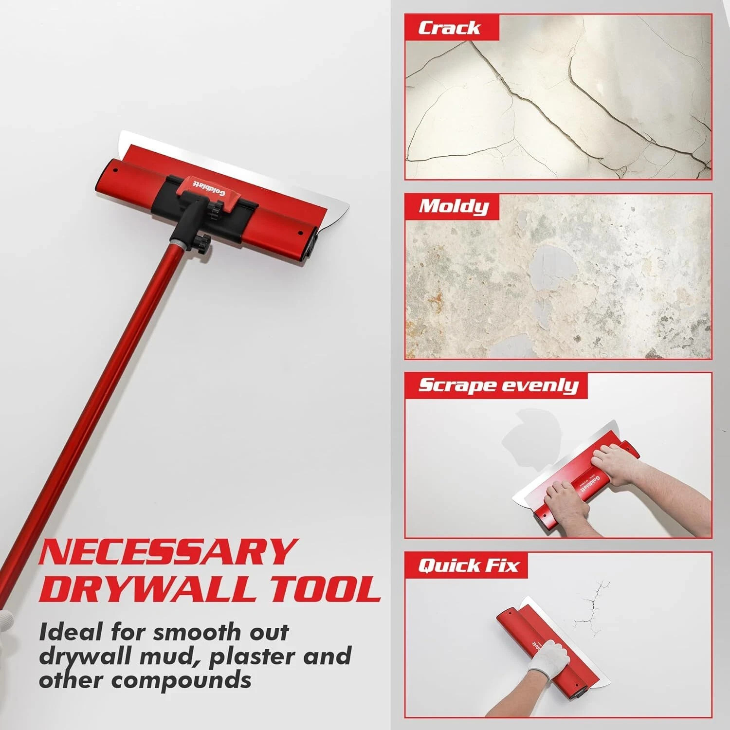 Goldblatt 16'' Drywall Skim Blade 0.3mm Stainless Steel Skim Coat