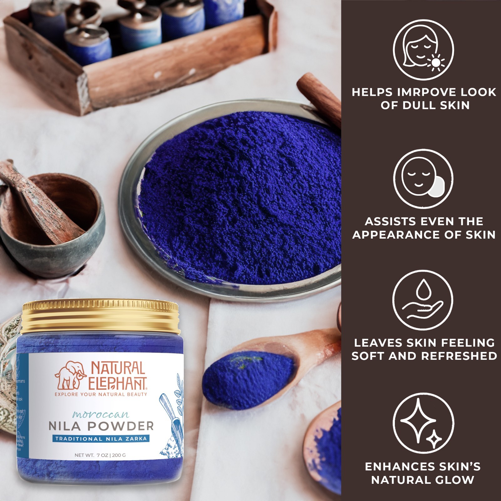 Natural Elephant Nila Indigo Powder 1.76oz | 50G