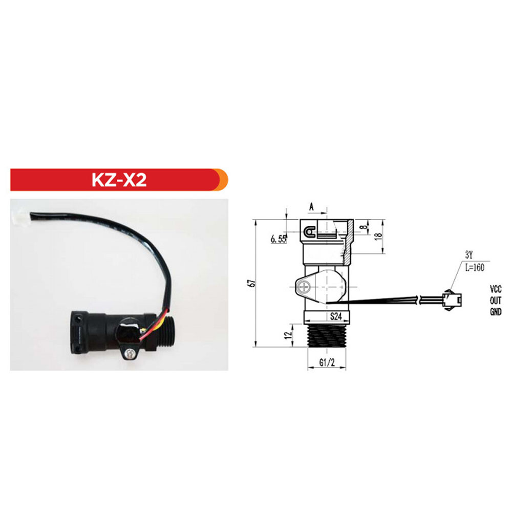 2pc Water Flow Sensor Water Heater Flow Meter Water Heater Flow Sensor Hot Water