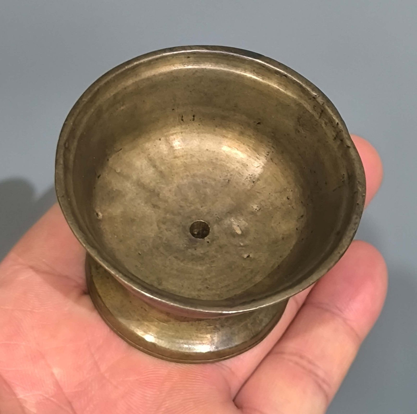 Real Tibet 18th Century Old Antique Buddhist Alloy Copper Oil Ghee Butter Lamp