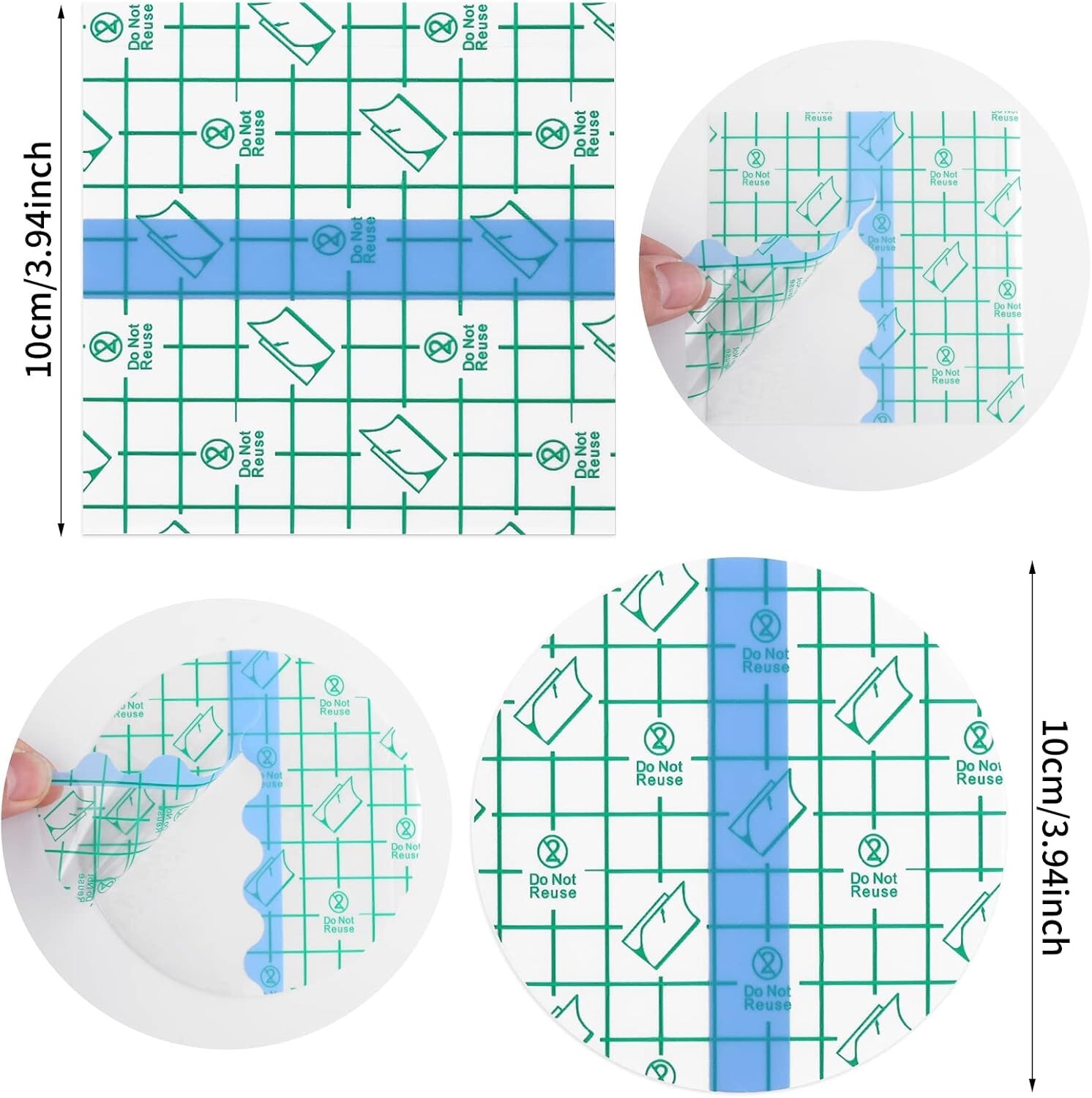 50 Pcs Transparent Stretch Saniderm Tattoo Aftercare Bandage Waterproof Adhesive