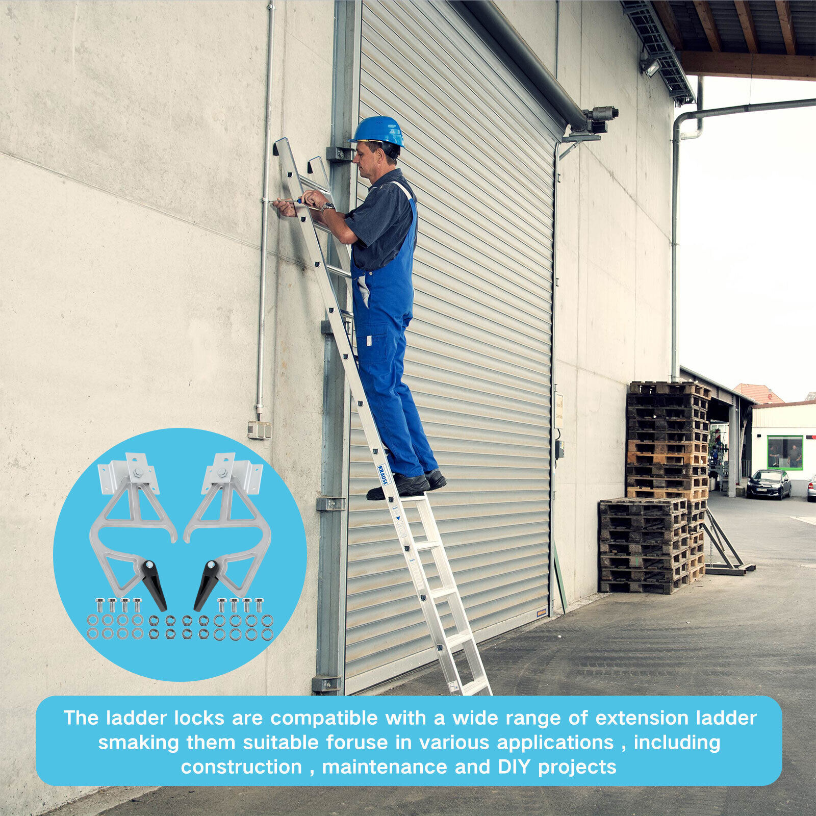 2Pcs Extension Ladder Locks Aluminum Alloy Rung Lock Kit Sturdy Ladder Parts