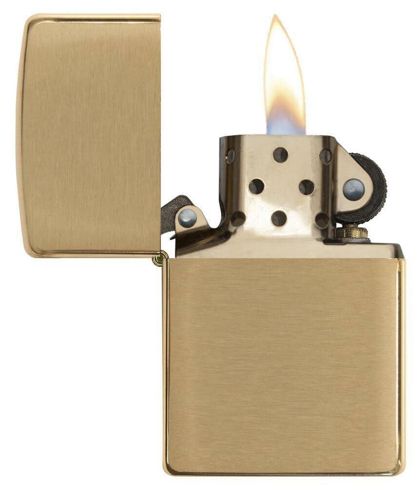 Zippo Windproof Brushed Brass Lighter, 204B, New In Box