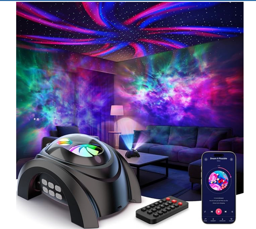 Dual Lens Galaxy Projector, 58 Light Effects Star Projector for Bedroom, Night L