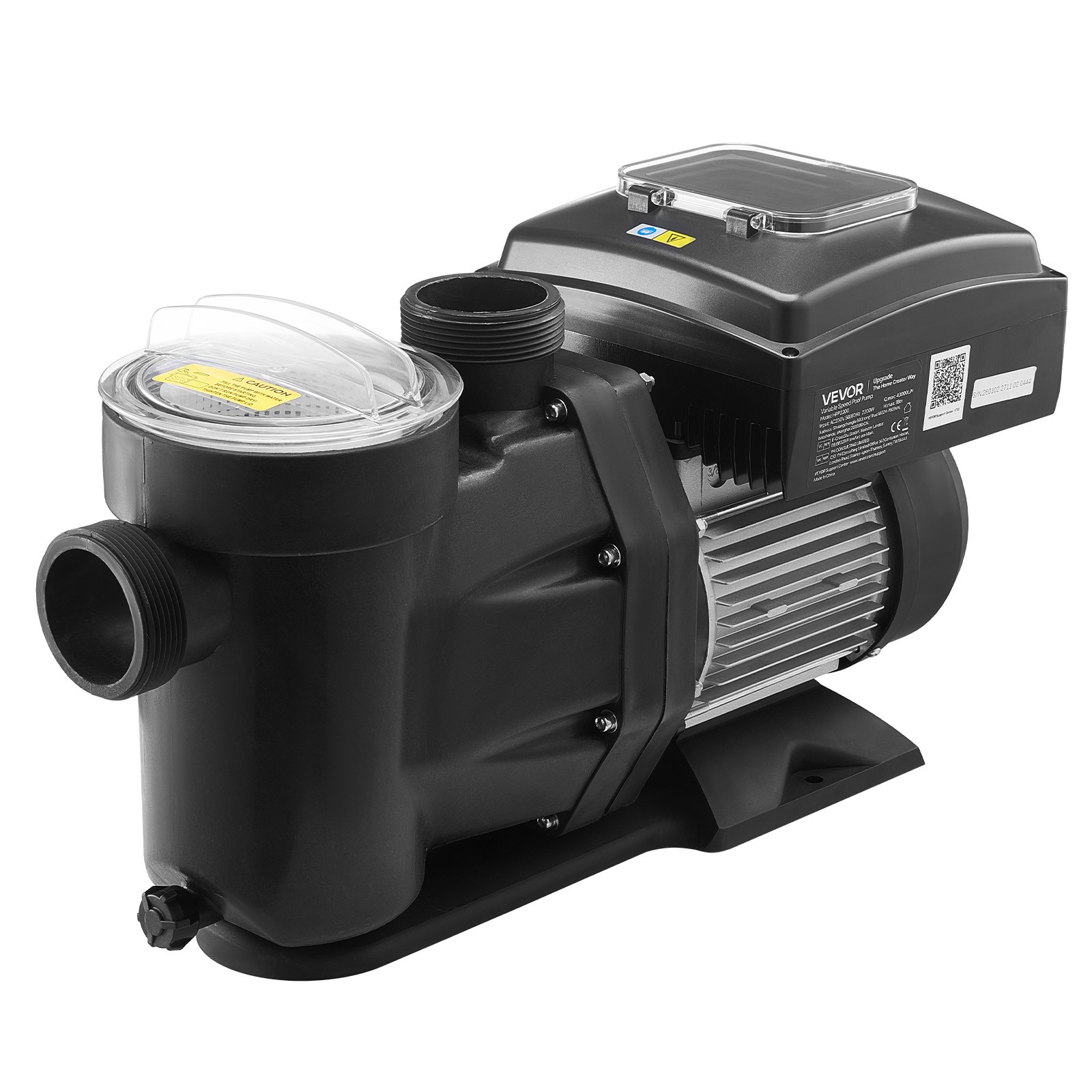 VEVOR Variable Speed Pool Pump 1.5 HP 220V 115 GPM In/Above Swimming Pool Pump