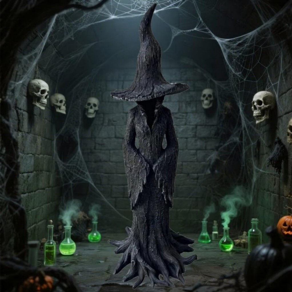 1 Pack Cracker Barrel Tree Witch Statue 2025 30 cm Halloween Decor - New in Box