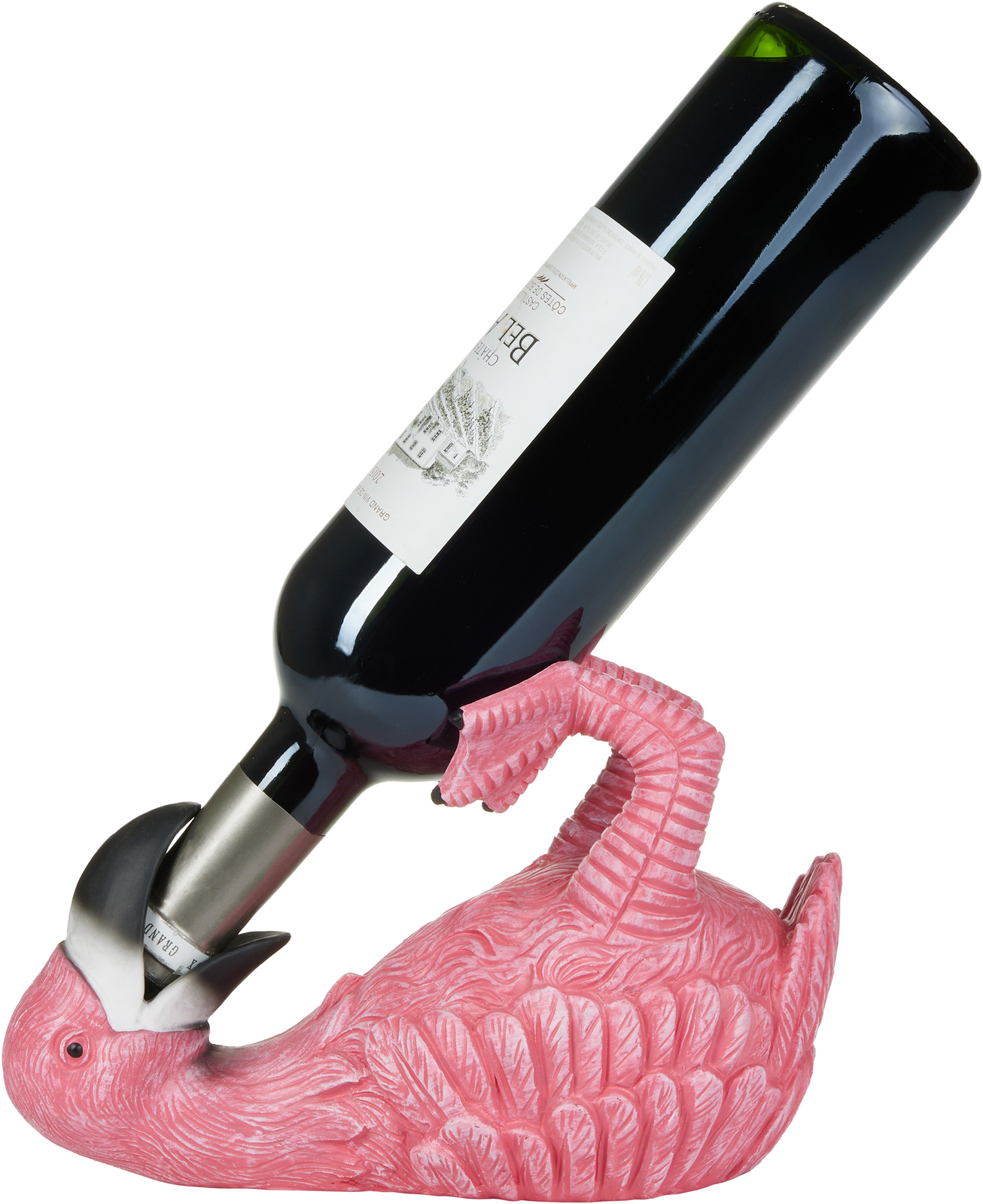 BRUBAKER Wine Bottle Holder Thirsty Flamingo - Drunk Animals - Polyresin