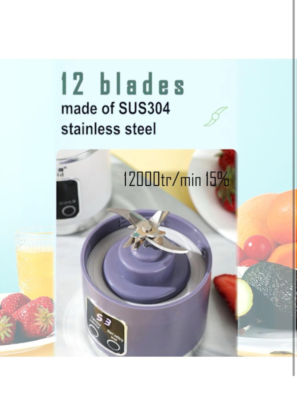 Portable blender,USB-C rechargeable,Personal compact