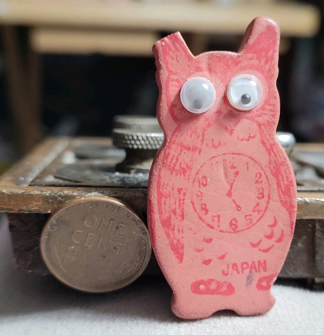 Vintage OWL WITH GOOGLY EYES Eraser Made In Japan
