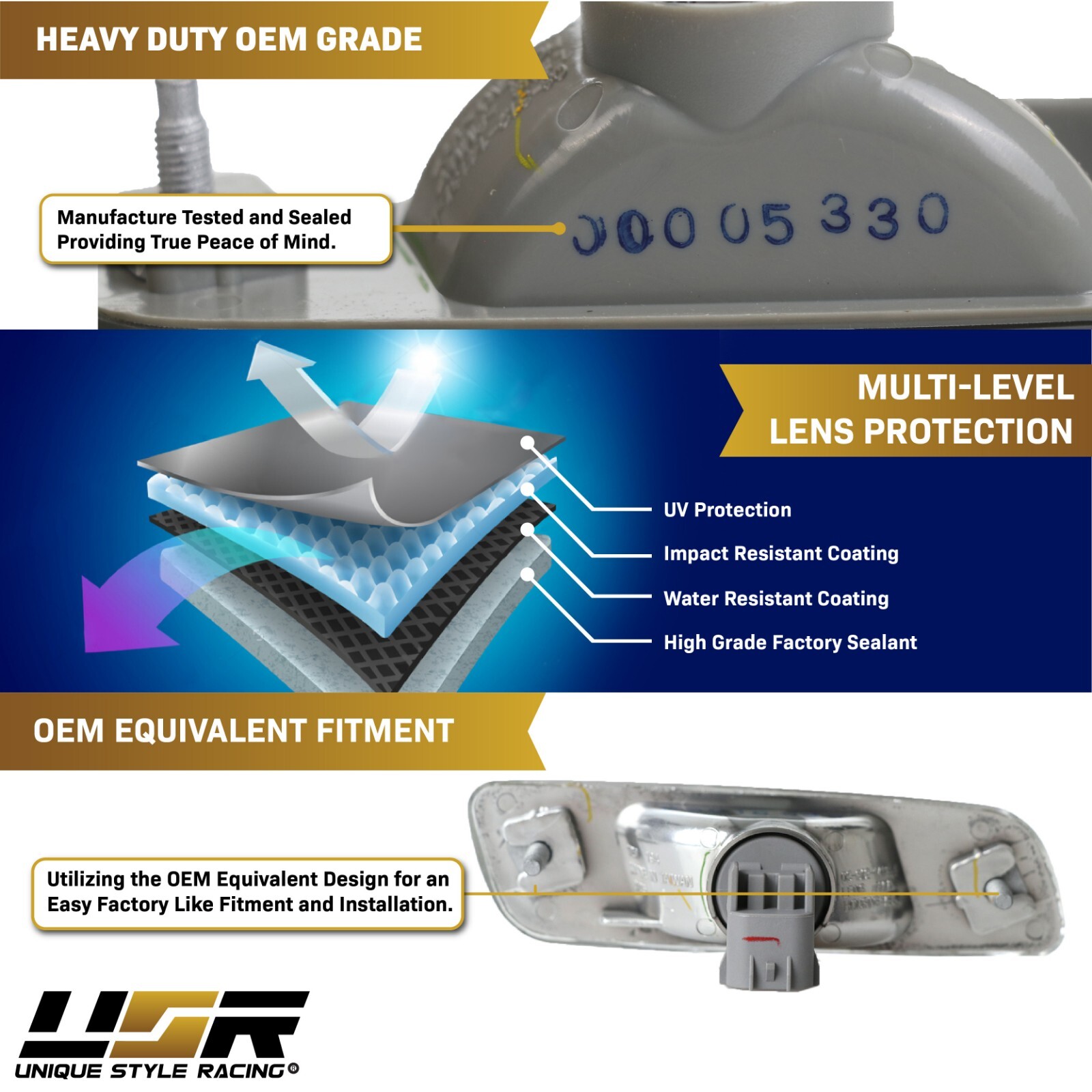 DEPO Front Clear Bumper Side Markers FIT 98 99 00-05 Lexus GS300 / GS400 / GS430