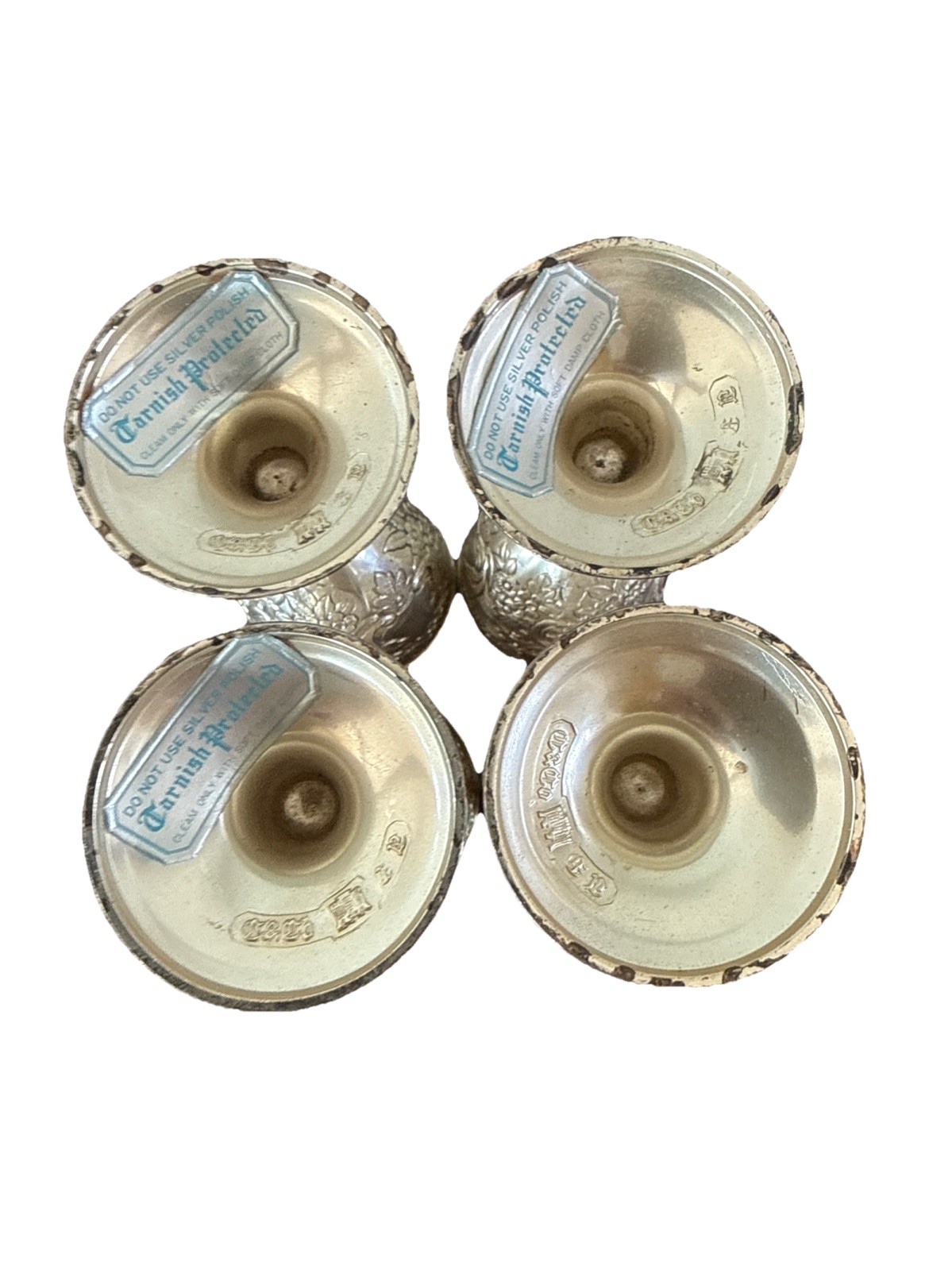 Corbell & Co. Mini Goblet Set of 4 Silver Plated Japan Barouque Design