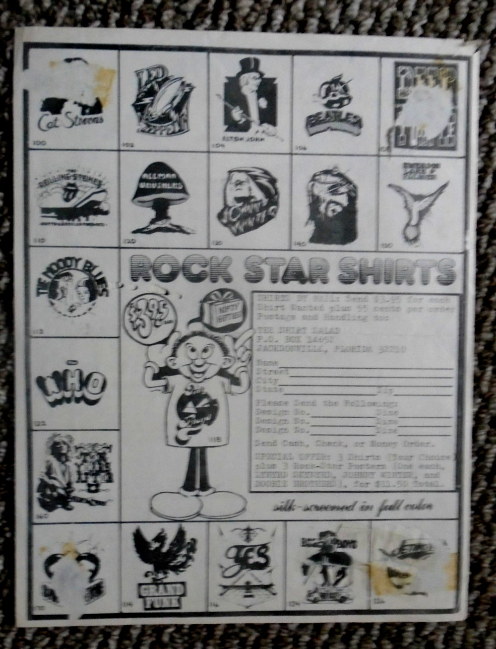 ORIGINAL CONCERT HANDBILL & TICKET-JOE WALSH & BARNSTORM-JACKSONVILLE-2_21_1975+