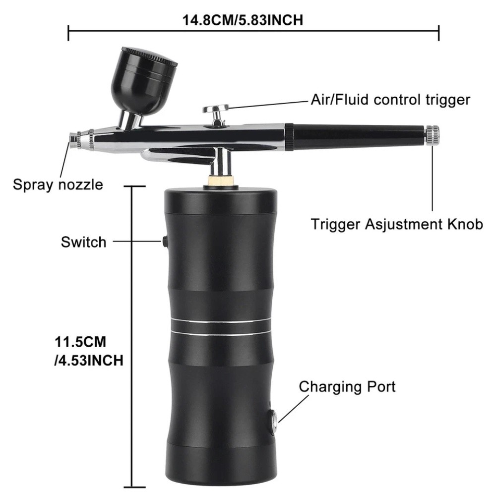 Portable Air Compressor Kit Airbrush Paint Spray Gun Nail Art Tattoo Airbrush US