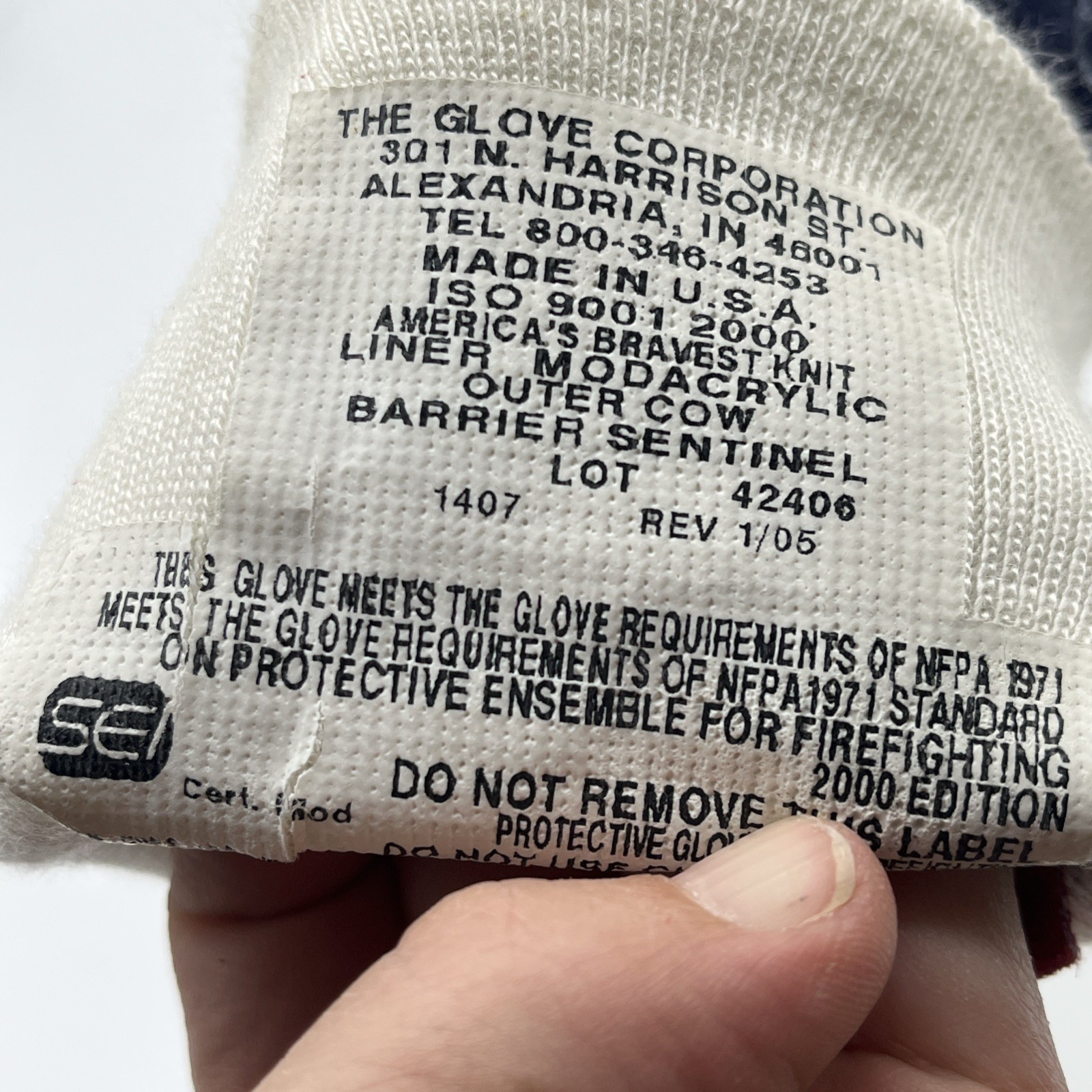 Vtg FireFighter Brand The Glove Corp. Manufactured Firefighter Gloves 2000 Sz S