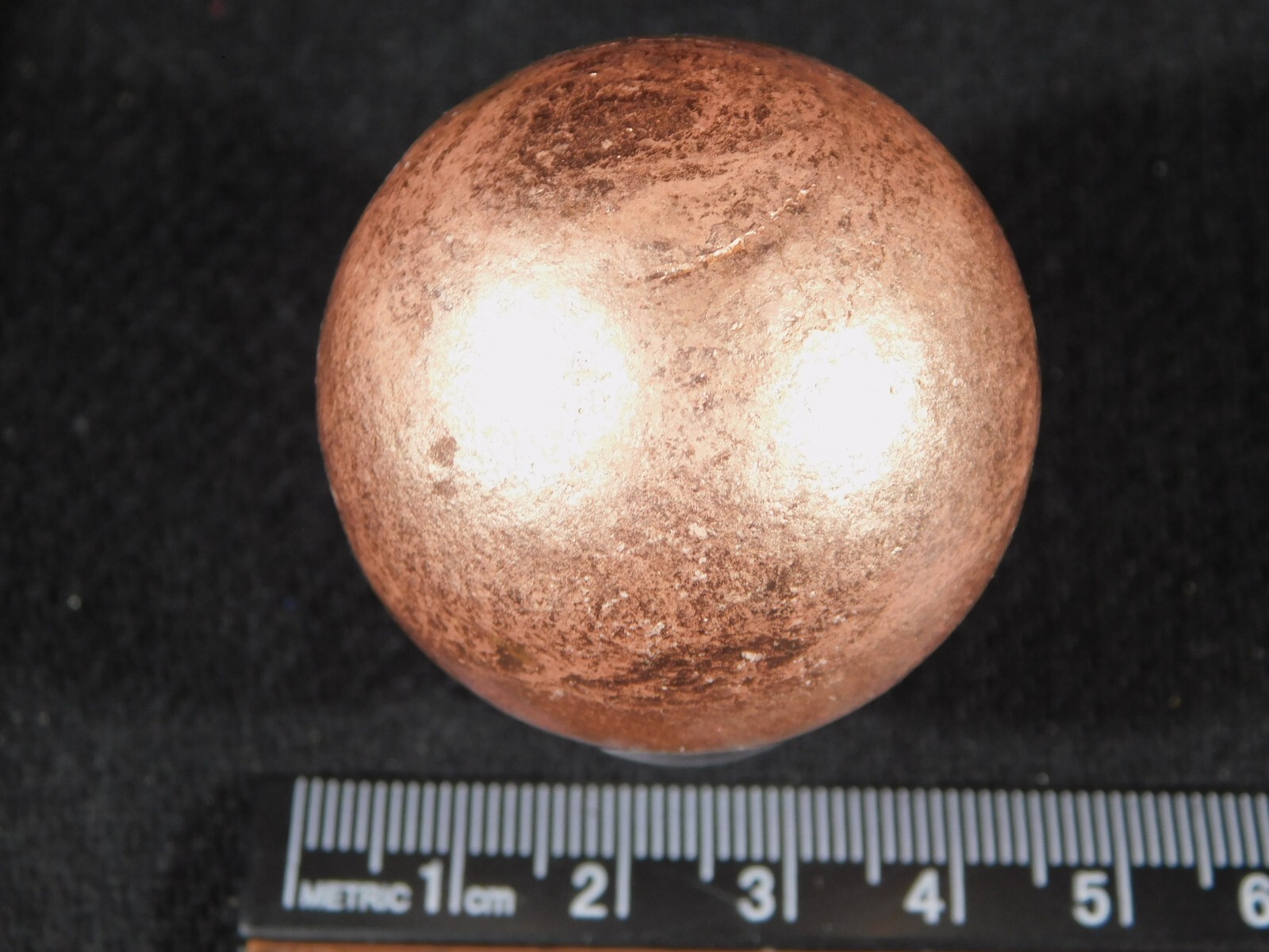 Larger! Super Heavy SOLID COPPER Sphere From Michigan 287gr