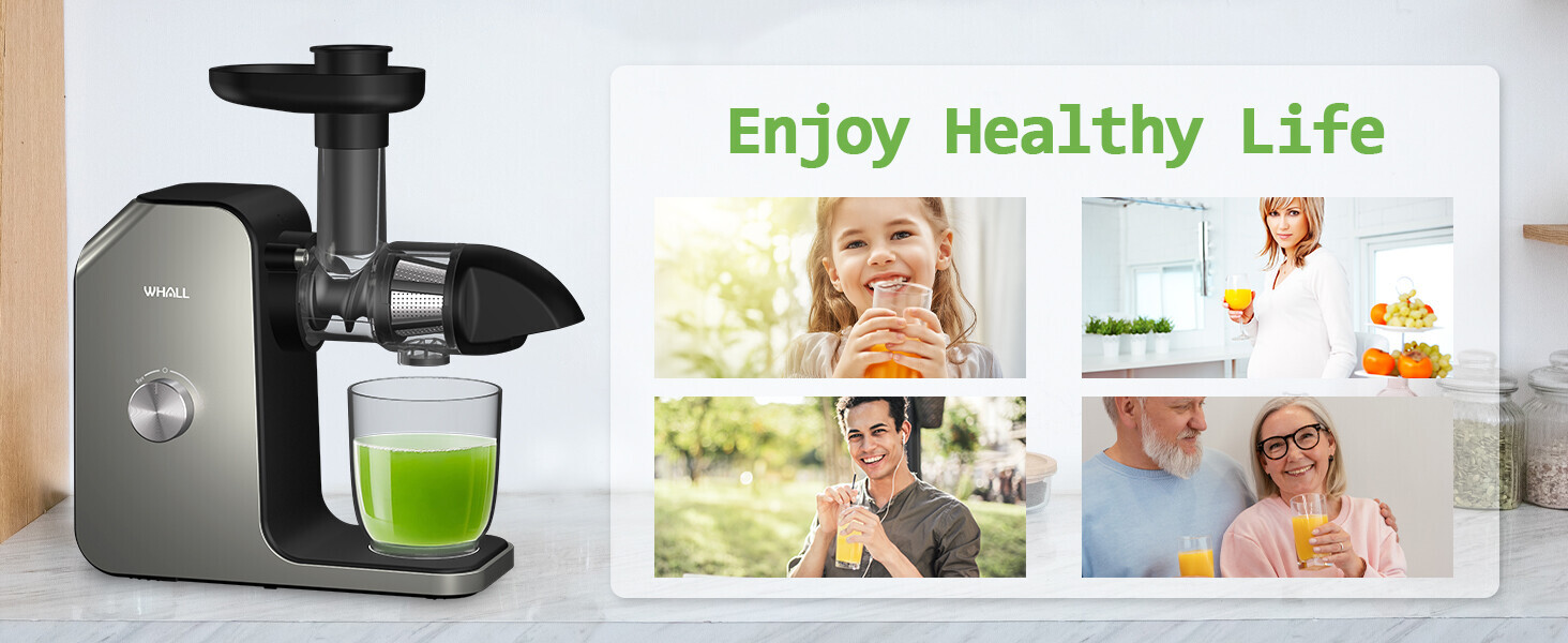 WHALL Slow Juicer, Cold Press Juicer Machines Vegetable and Fruit