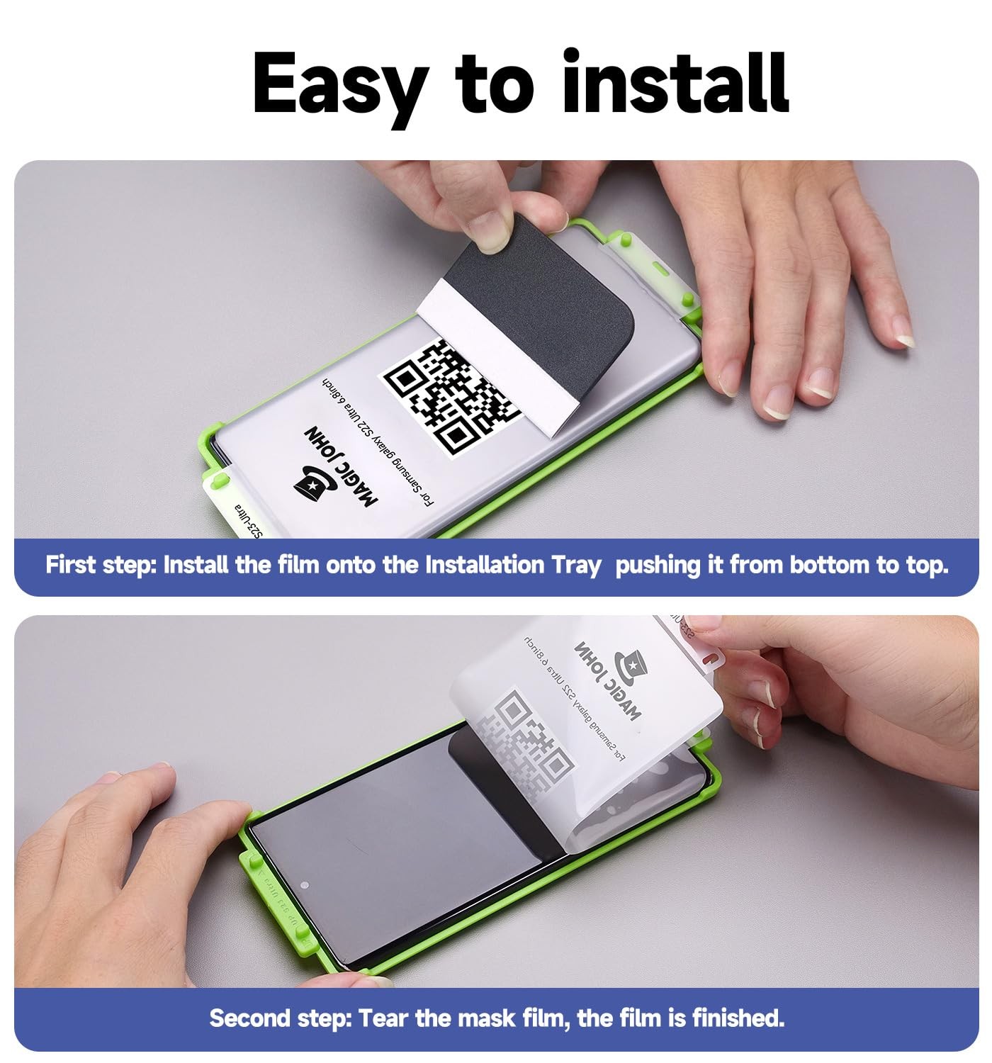 MAGIC JOHN 2-Pack Samsung S22 Ultra Privacy Screen Protector PET Film 6.8"