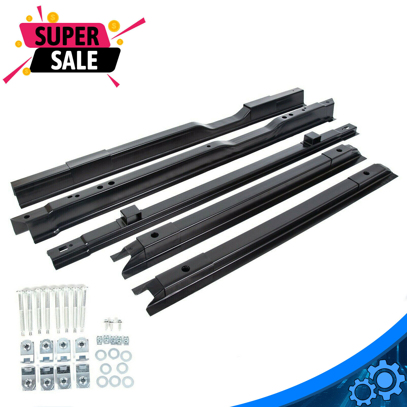 5PC Truck Long Bed Rails Floor Support For 99-18 Ford Super Duty F250 F350 F450
