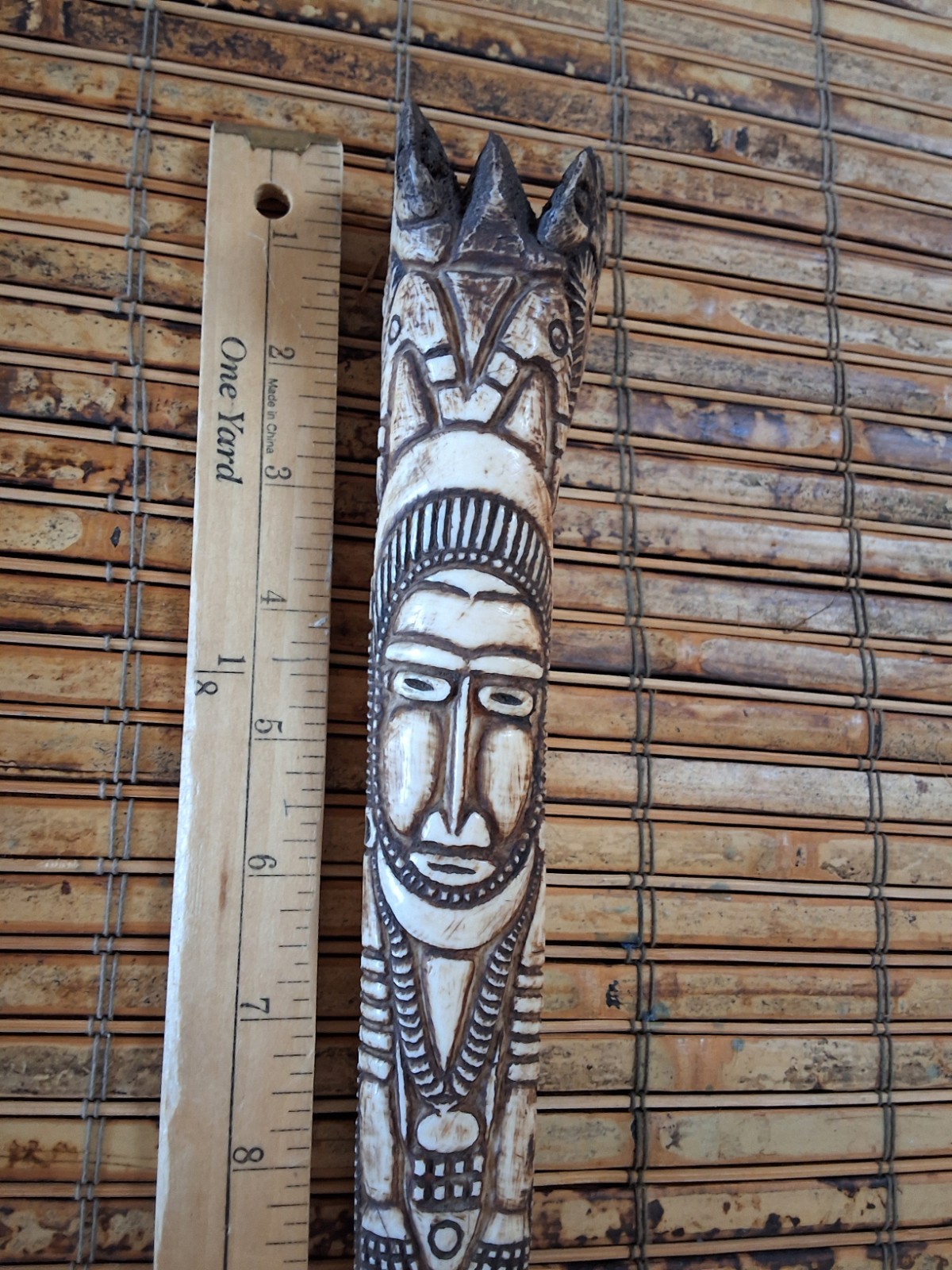 Papua New Guinea Rat Tooth Dagger Carved Artifact 16"