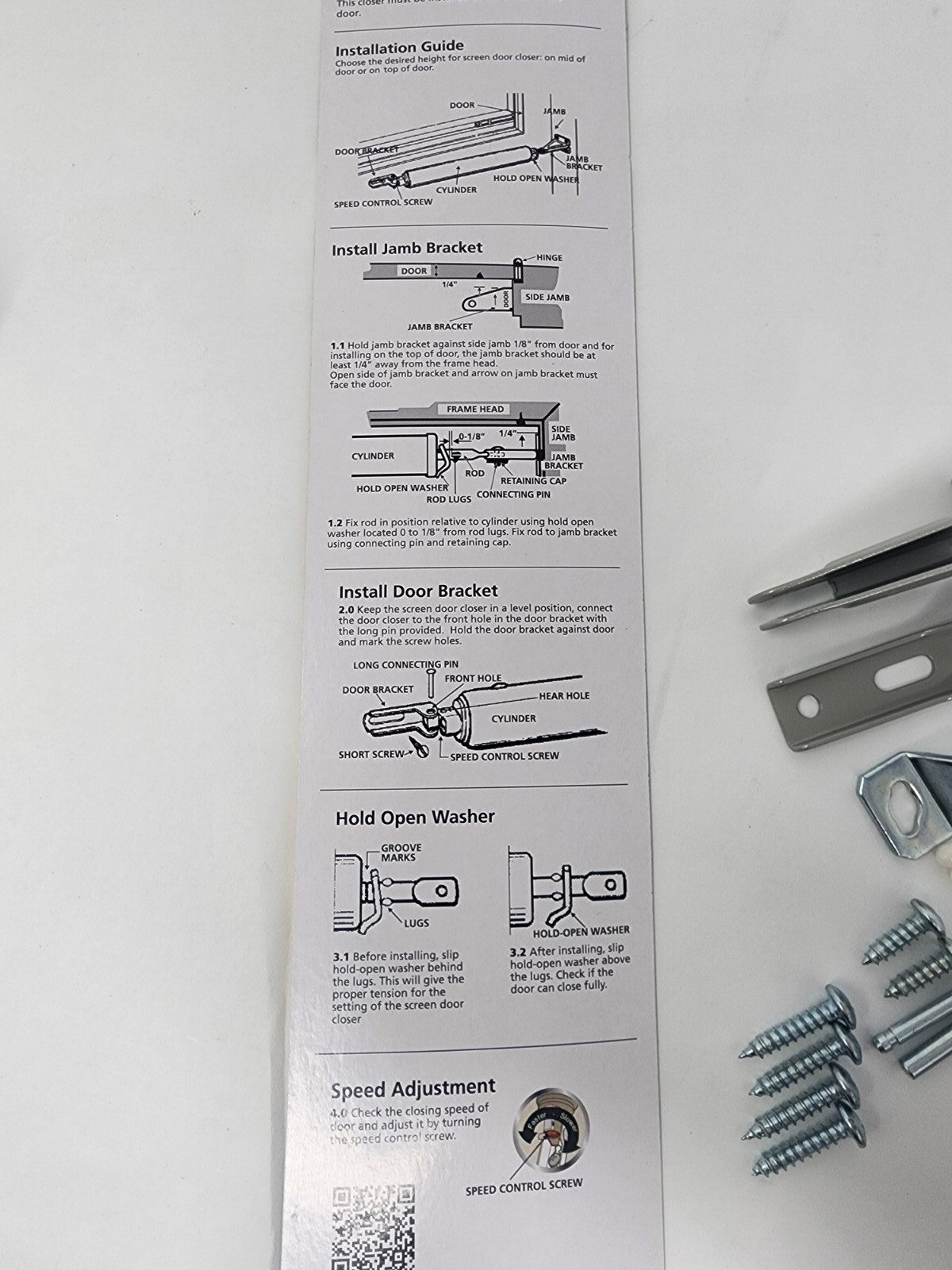 Storm Door Closer, Gray,Door Closure with Hold Open Feature & Smooth Closing Mot
