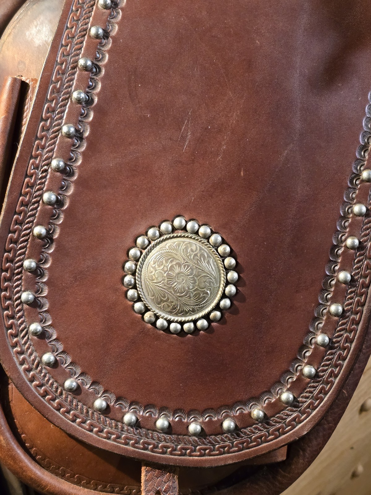 Vintage Cantle Saddle Bags With Sterling Accents Adjustable