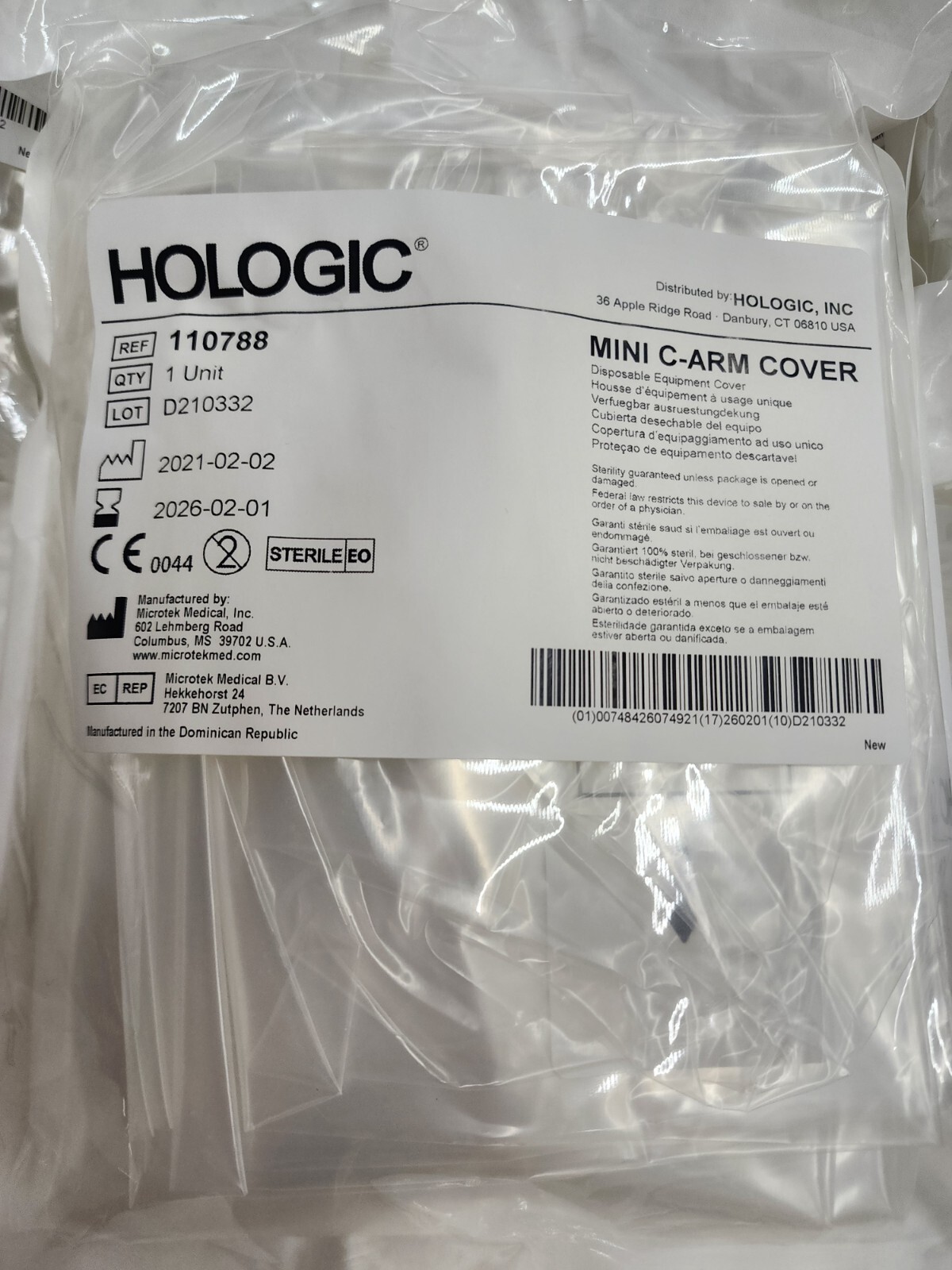 Lot of 20 x Hologic Mini C-Arm Cover Drape 110788 Exp. Date 2026
