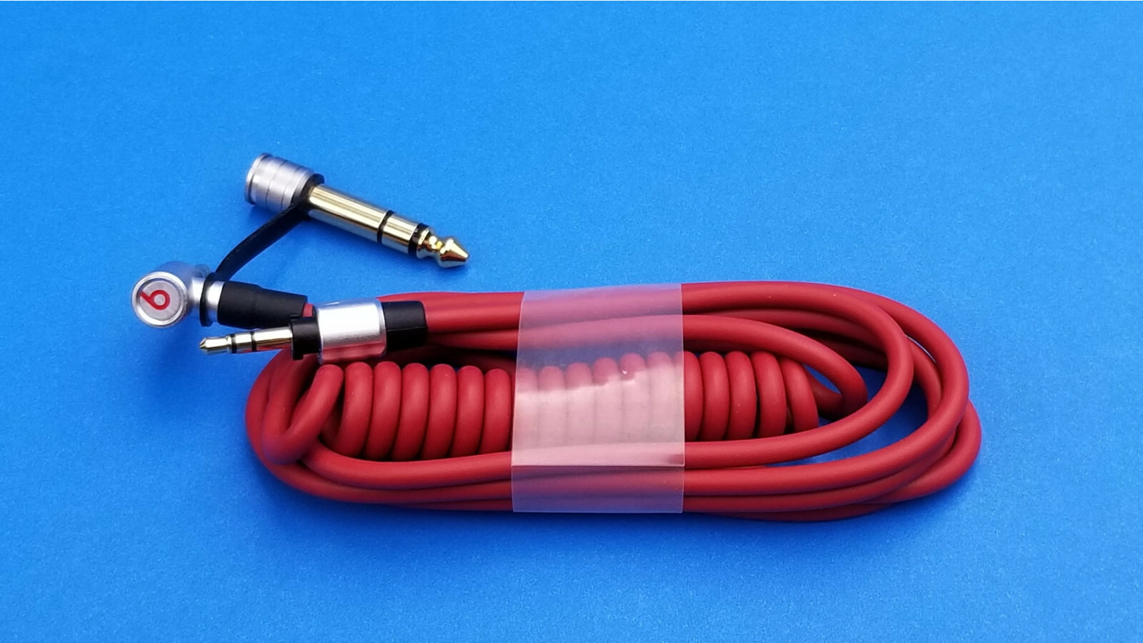 Coiled Audio Cable for Beats PRO DETOX. Cable  with 3.5 & 6.5 mm Male Connector