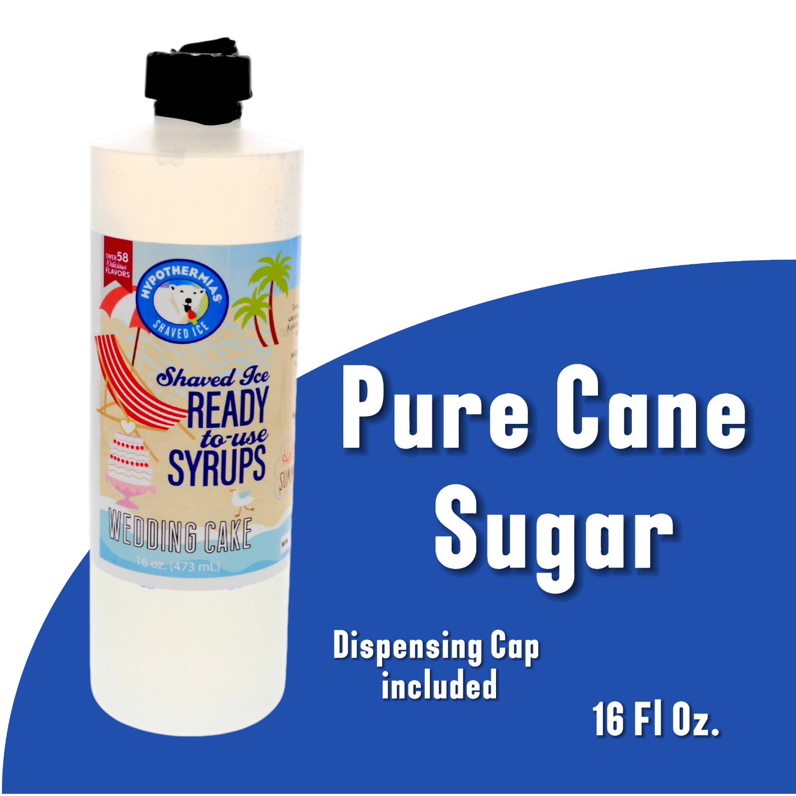 Shaved Ice Syrup Snow Cone Syrup Hypothermias Flavors 6 Pack (96 Fl Oz Total)