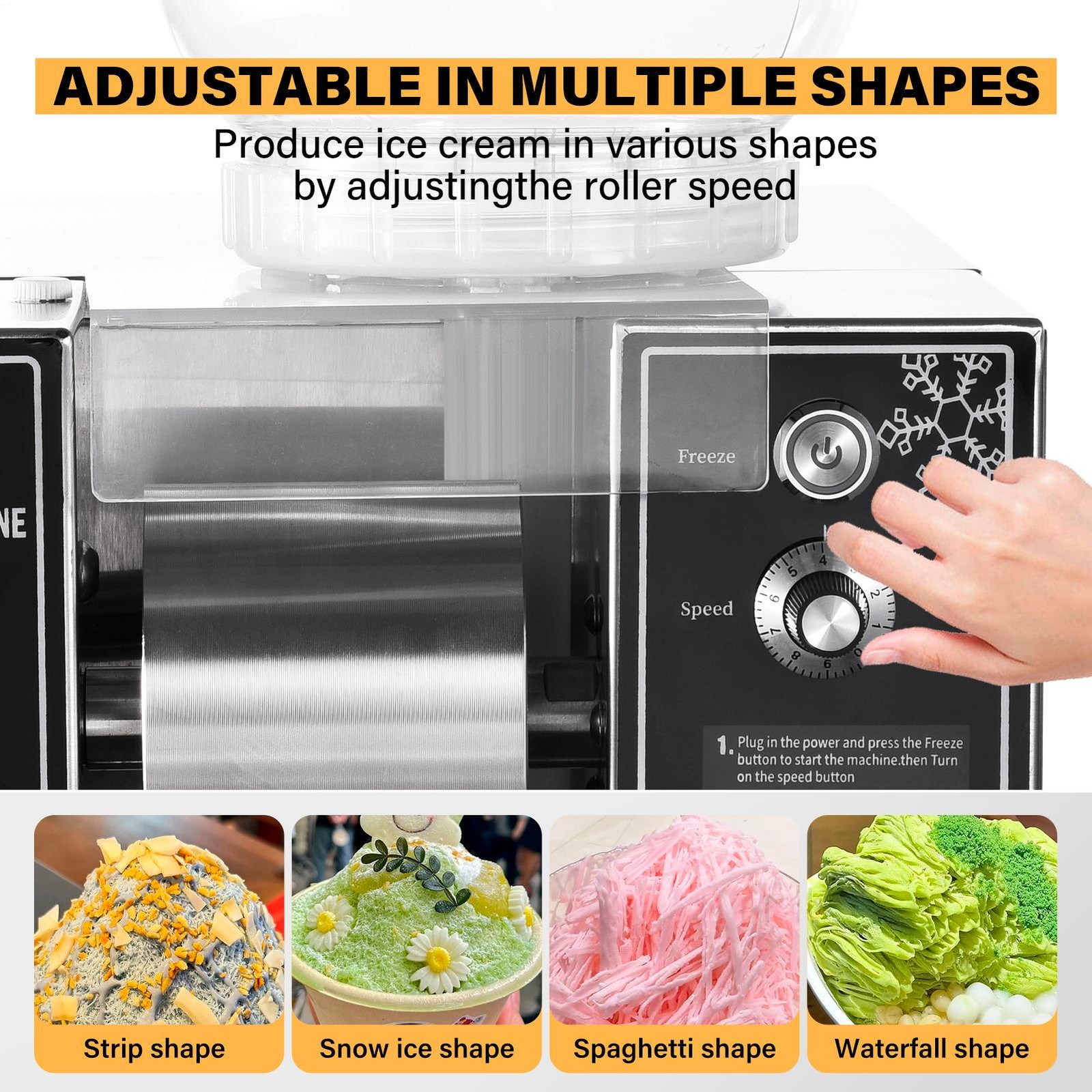 Commercial Snowflake Ice Machine 140LBS/24H Ice Shaver Snow Cone for Ice Cream-