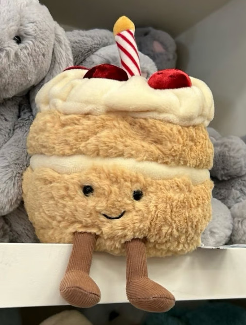 Jellycat Birthday Cake Plush Toy Amuseables Cute Soft Stuffed Toy with Dust Bag