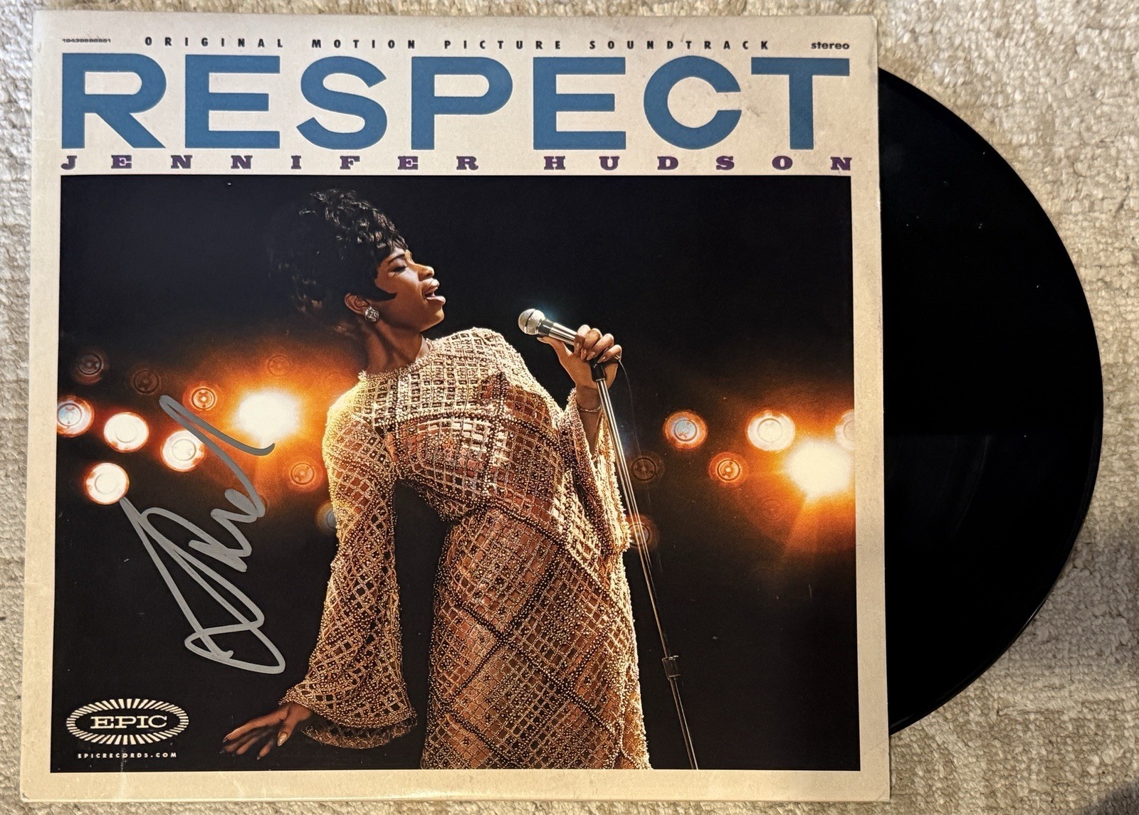 JENNIFER HUDSON SIGNED RESPECT SOUNDTRACK VINYL ARETHA FRANKLIN - BECKETT COA
