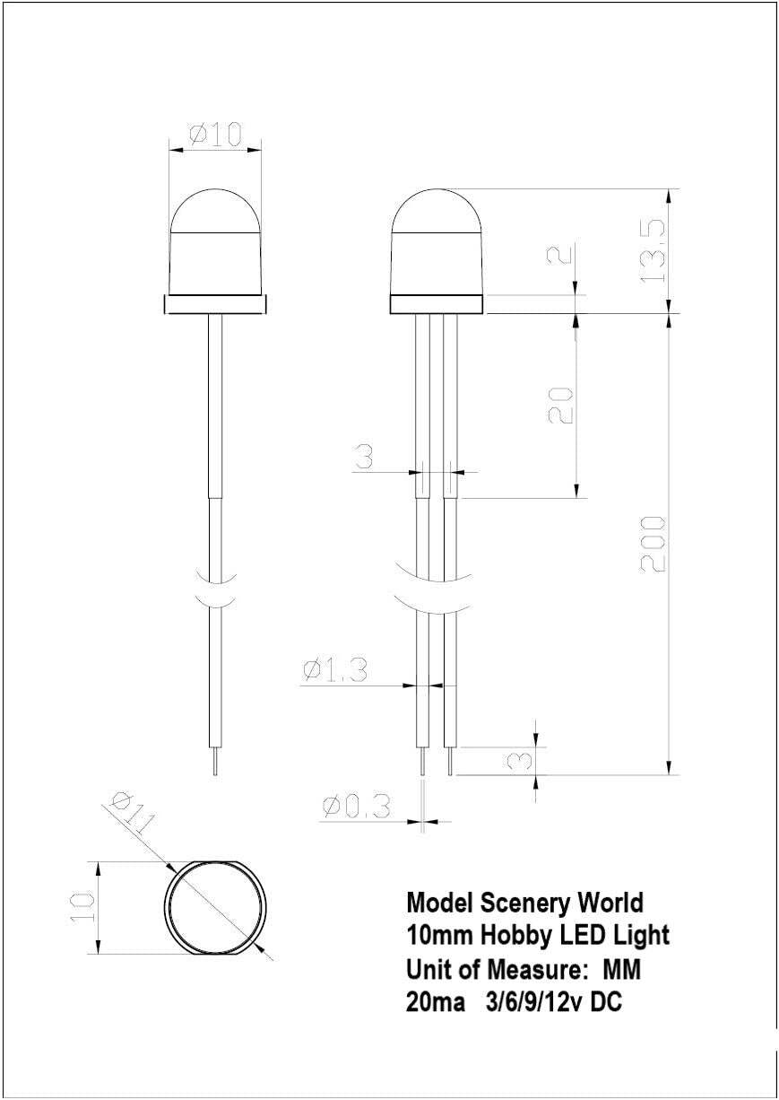 Blinking or Flashing Pre-Wired LEDs ~ 3-12 Volt DC ~ Diffused
