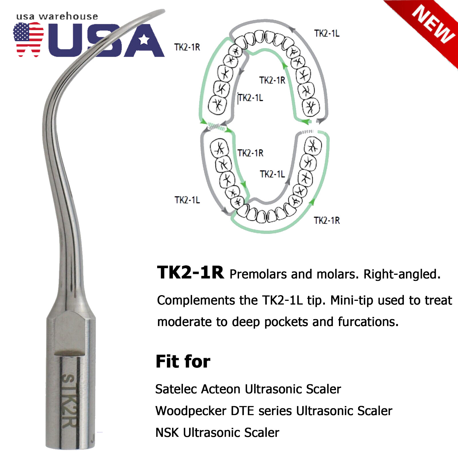 Fit Satelec ACTEON Newtron Handpiece Tips Dental Ultrasonic Piezo Scaler Scaling