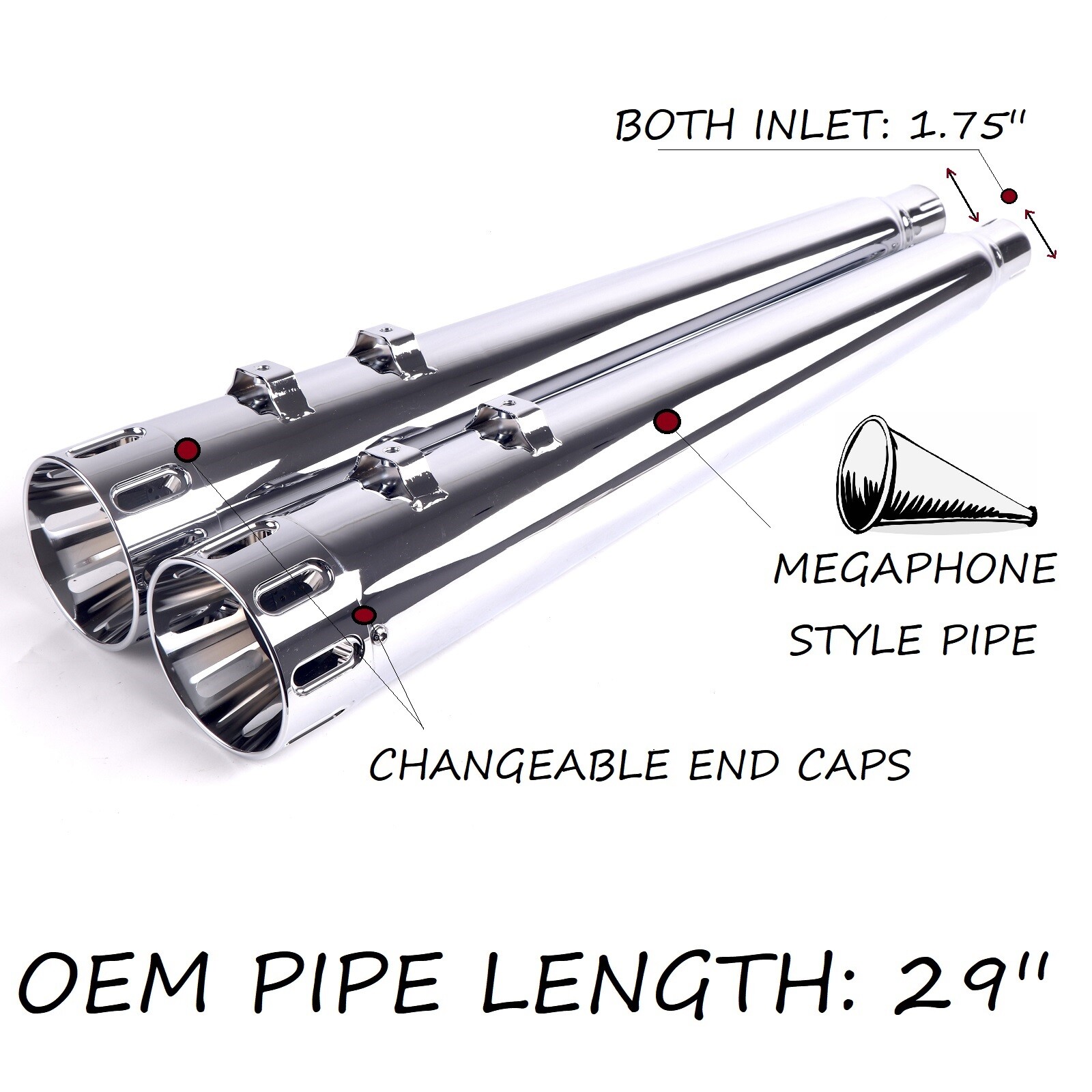 SHARKROAD Slip On Mufflers For Harley Davidson Touring 1995-2016