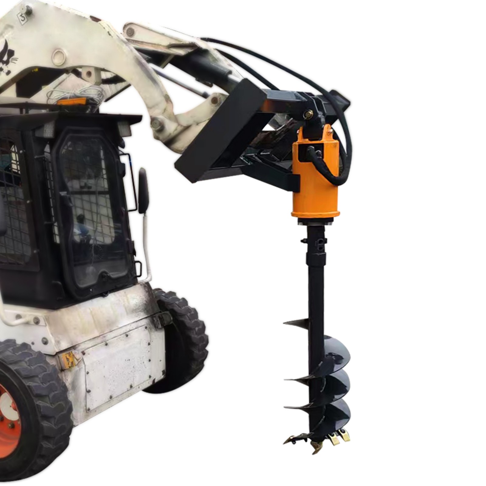 Wolverine Skid Steer Attachment Auger Post Hole Hydraulic Digger 12” & 18” Bits·