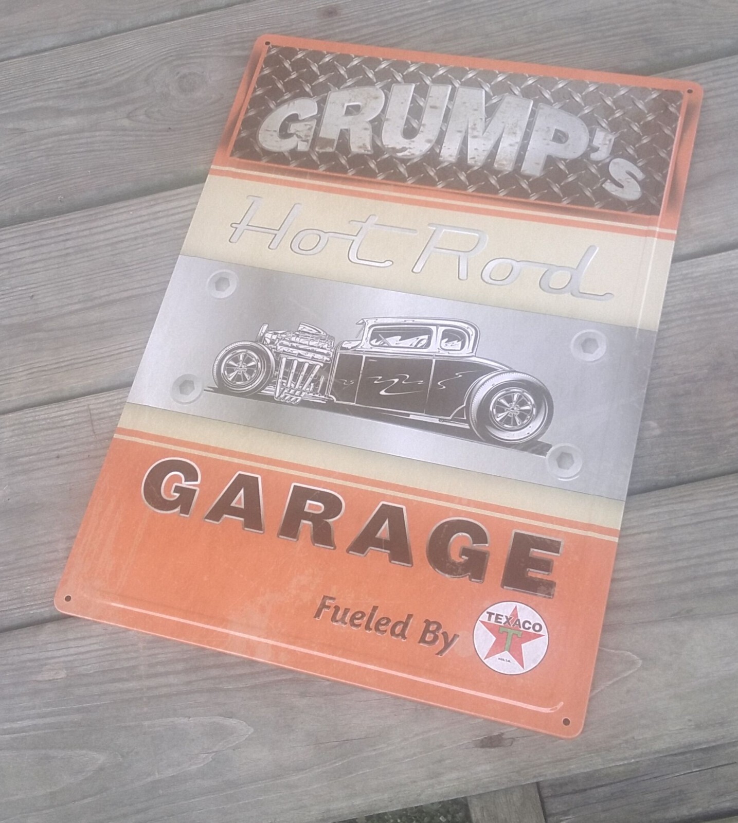 Texaco Grump's Hot Rod Garage Metal Tin Sign 12 x 17