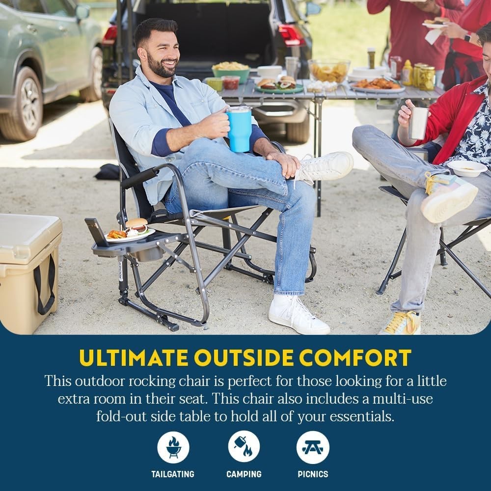 [SALE]- GCI Outdoor Freestyle Rocker XL with Side Table Camping Chair