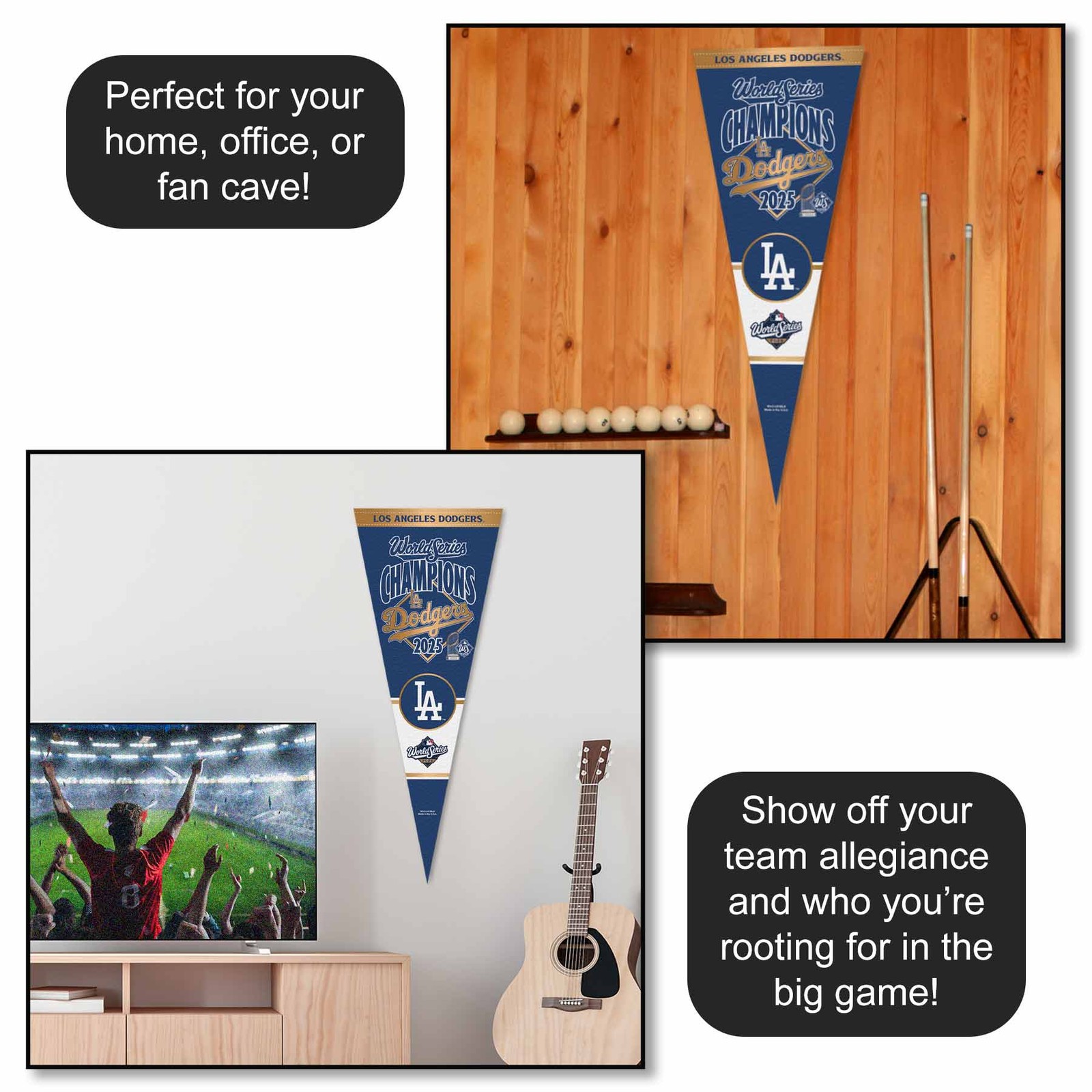 Los Angeles Dodgers 2025 World Champions Series Premium Pennant