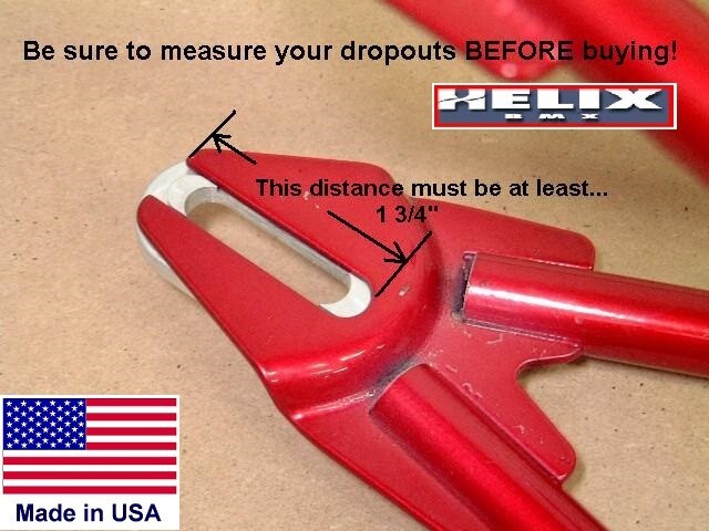HELIX BMX DROPOUT SAVERS -Fits CRO-MO STEEL BMX & FIXED GEAR Frame w/ 3/8" Axles