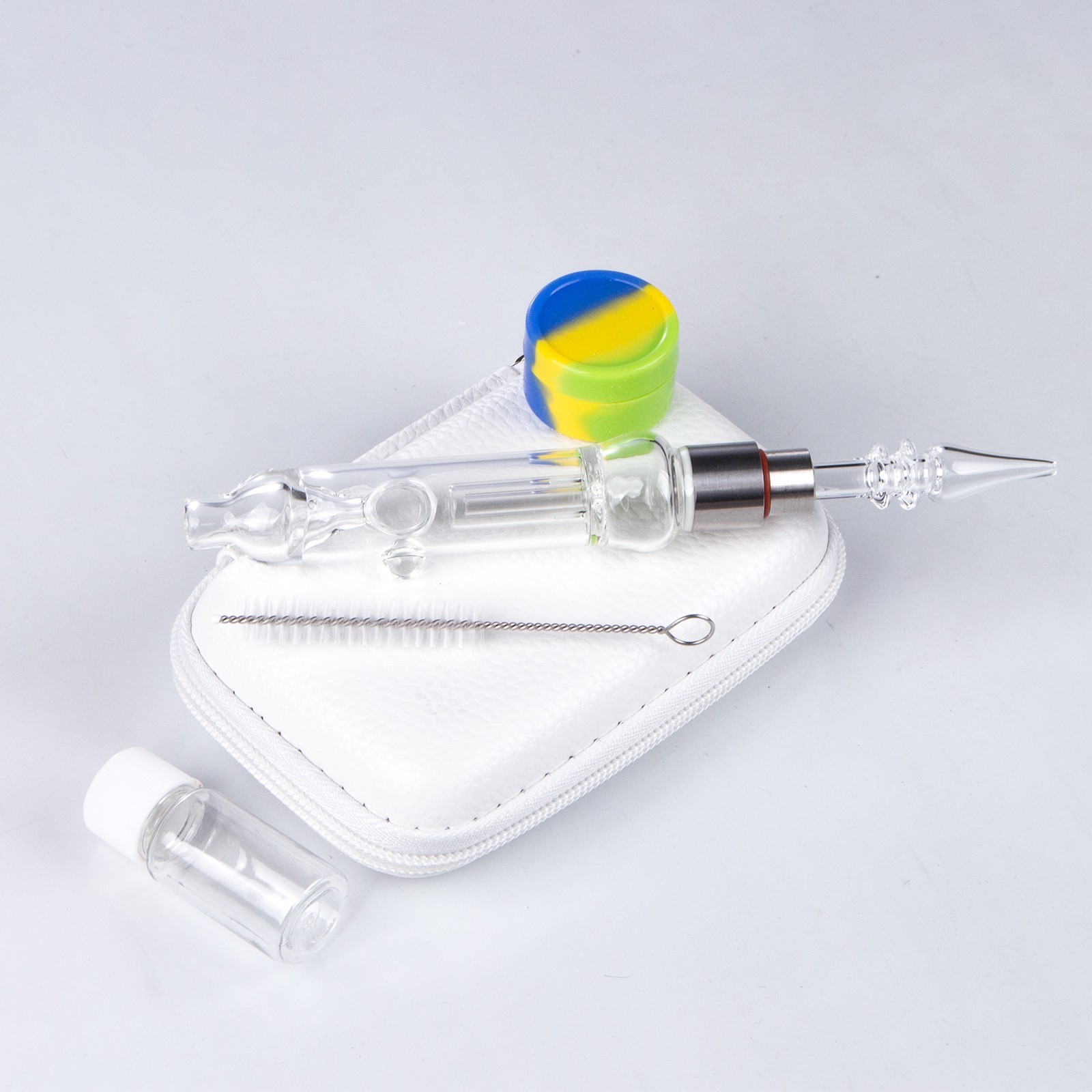 Mini Bubbler Water Pipe Glass Smoking Pipes Kit with Thread Quartz