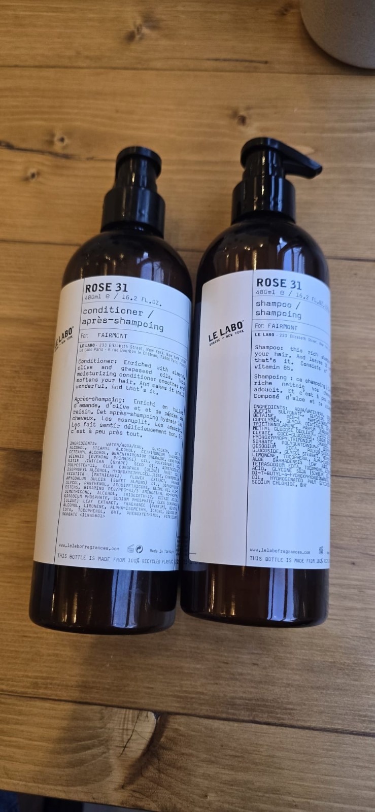 Le Labo Rose 31 Shampoo & Conditioner | Jumbo 480ml Bundle | NEW Without Box | R