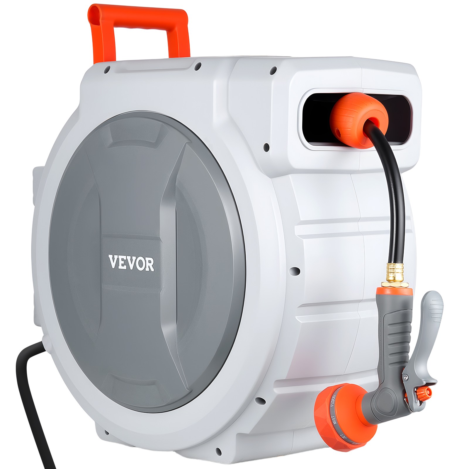 VEVOR Retractable Garden Hose Reel 1/2 in x 130 ft Wall Mount 9-Function Nozzle